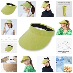 Oh Sunny green ultraviolet lightweight foldable visor hat w/bag NWT